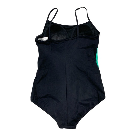 FIT 4 U Tummy Control Black and Blue One-Piece Swimsuit size 10 - Picture 2 of 5